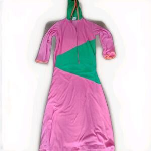 Vintage Women's Tom girl Bathing Suit Cover Hooded Size 9 Terry Cloth Robe